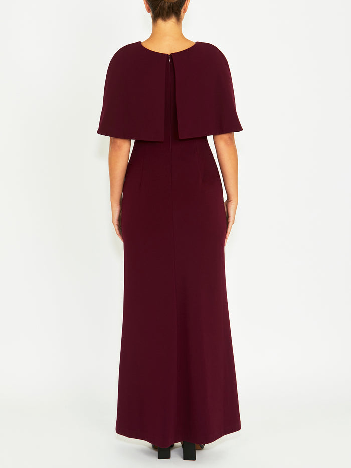 Amara Merlot Crepe Gown