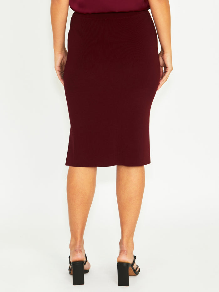 Ava Merlot Knit Skirt