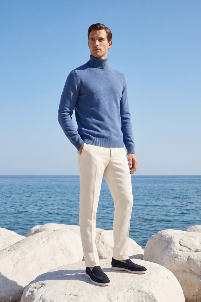 Avenzo Cashmere Turtleneck Blue