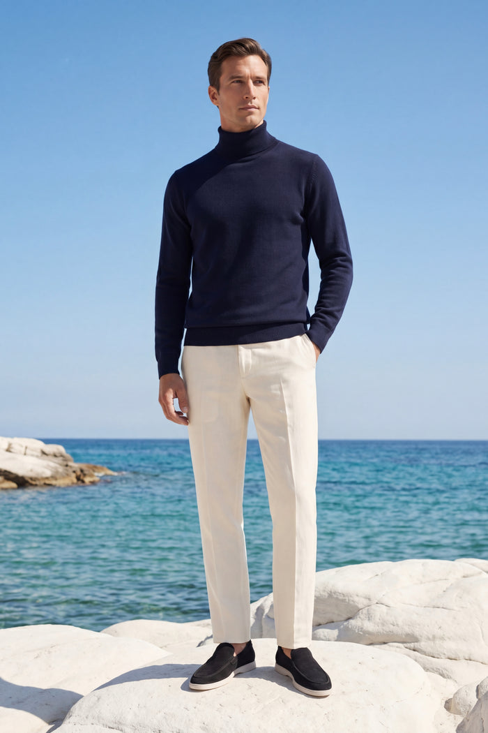 Avenzo Cashmere Turtleneck Navy