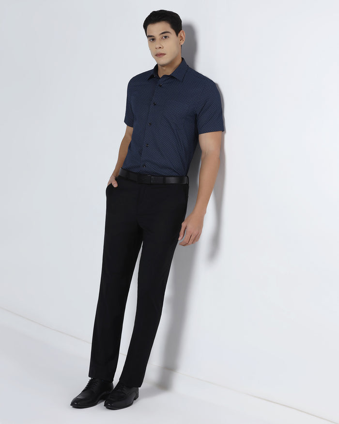 Black Half Sleeve Printed Shirt - Andrew