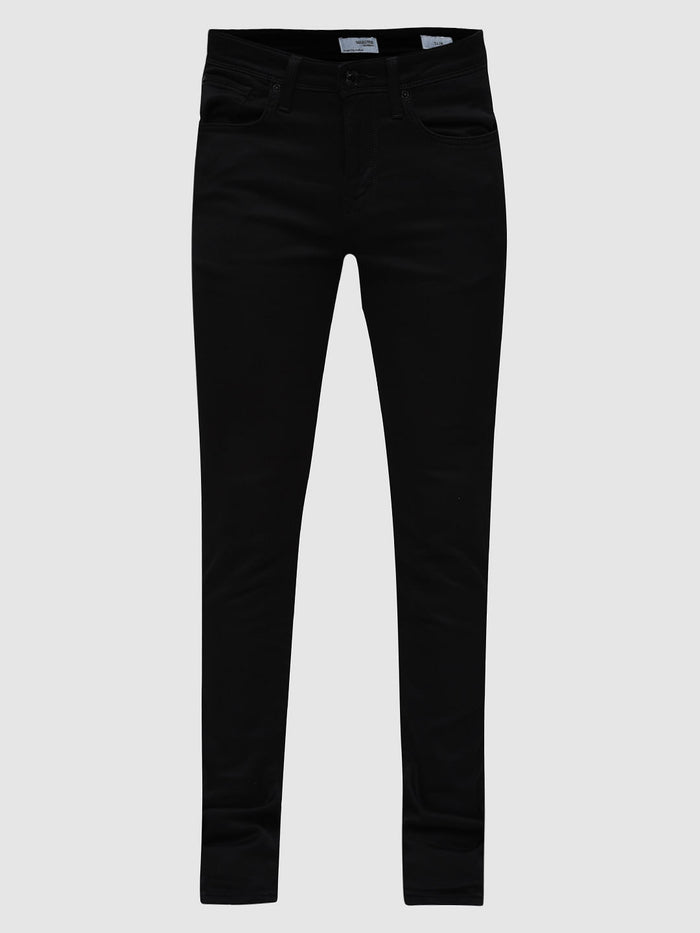 Black Mid Rise Leon Slim Fit Jeans