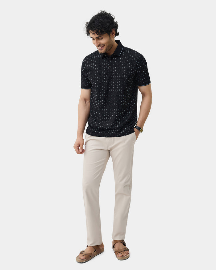 Black Printed Polo - Kima
