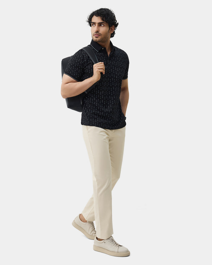 Black Printed Polo - Kima