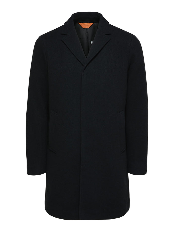 Black Woollen Long Coat