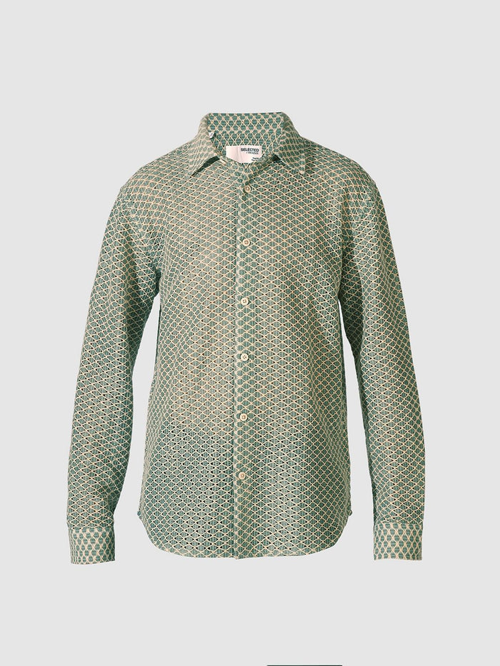 Blue Crochet Full Sleeves Shirt