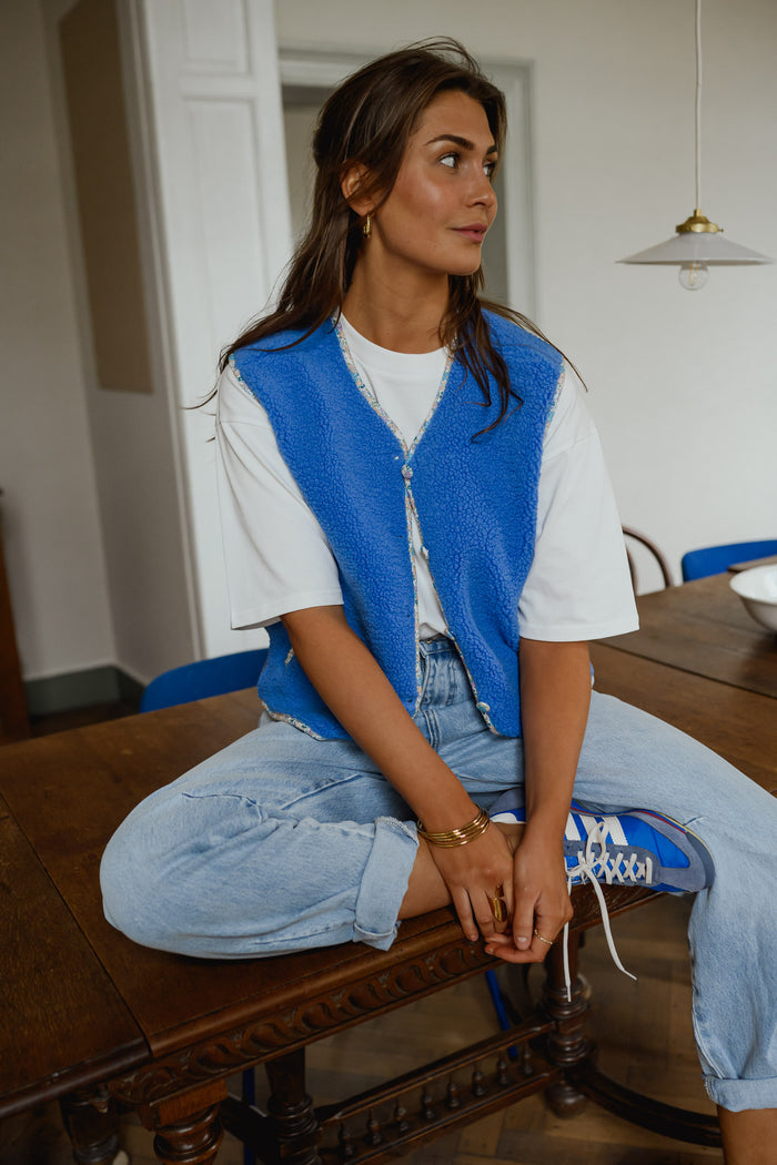 Blue Floral Gracie Vest