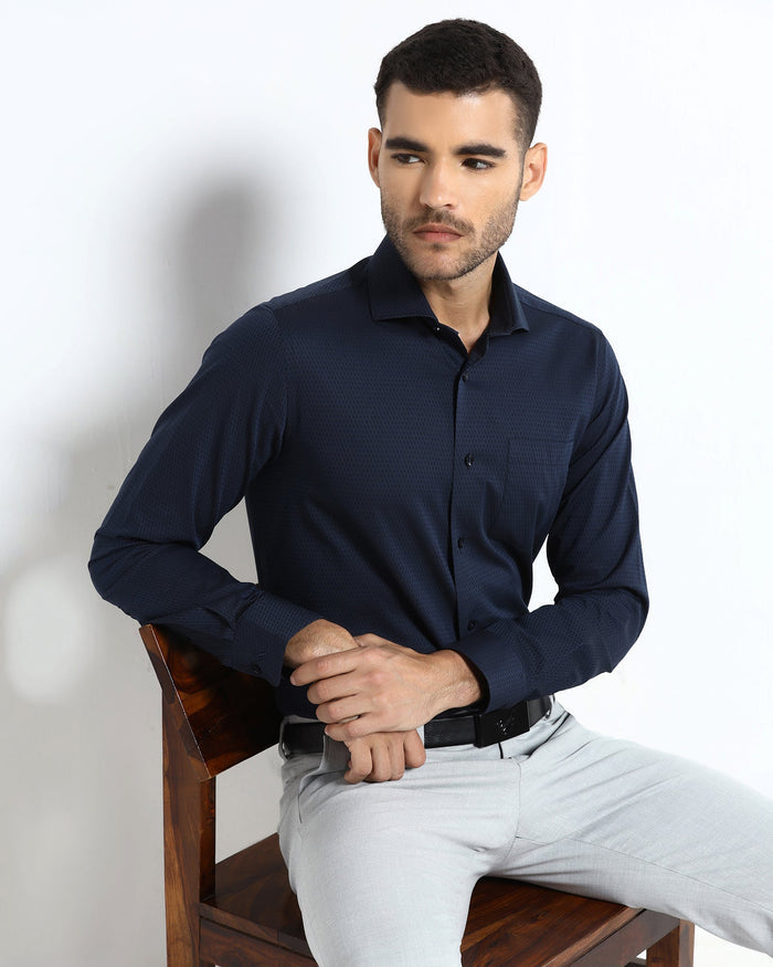 Blue Jacquard Shirt - Pedro