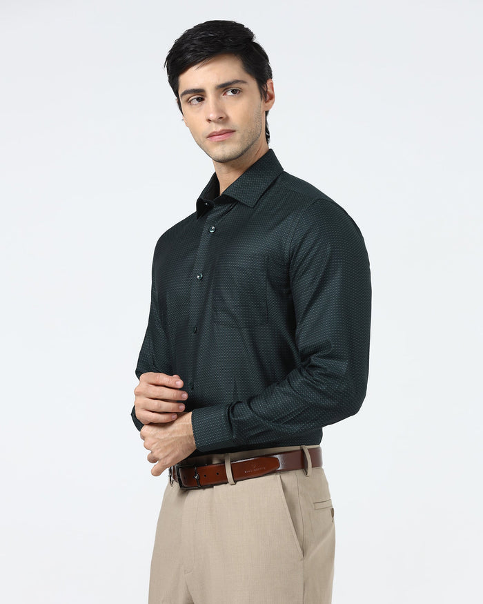 Bottle Green Textured Shirt - Atlas