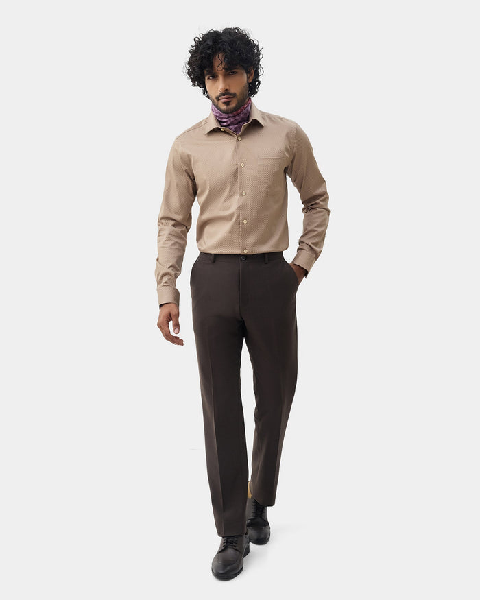 Brown Solid Trouser - Donny