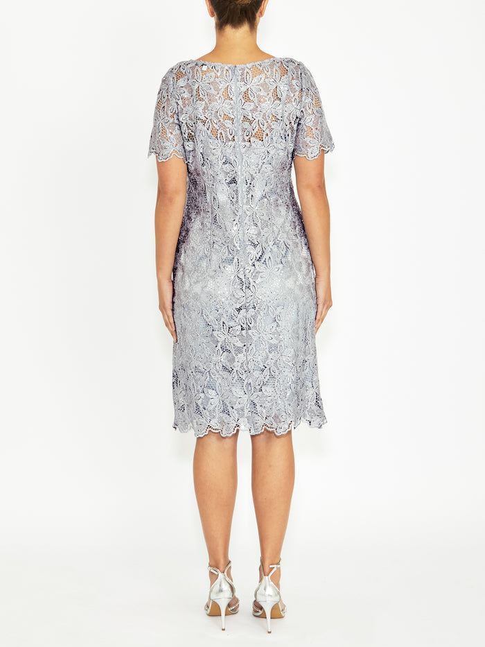 Carmella Silver Lace Dress
