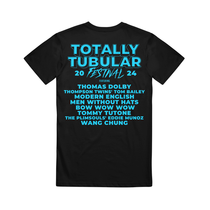 totally tubular festival Cassette Tour - Black T-Shirt back