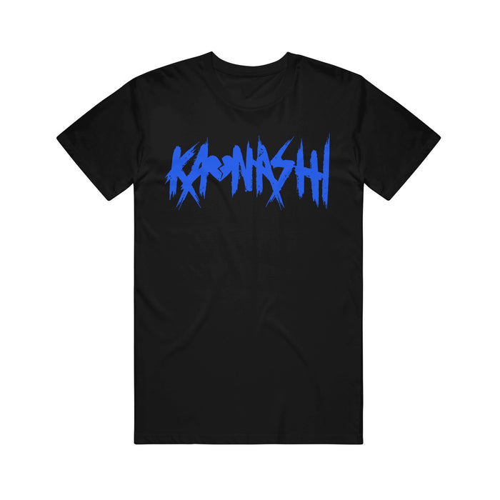 kaonashi Classic Logo (Blue Print) - Black - T-Shirt