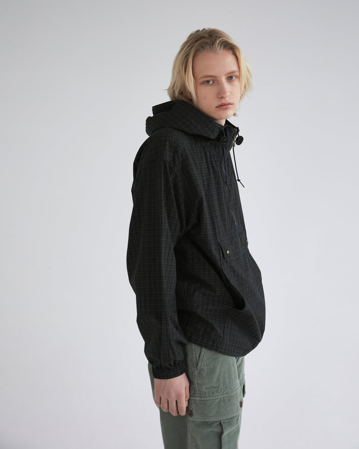 Cotton Plaid Anorak Navy