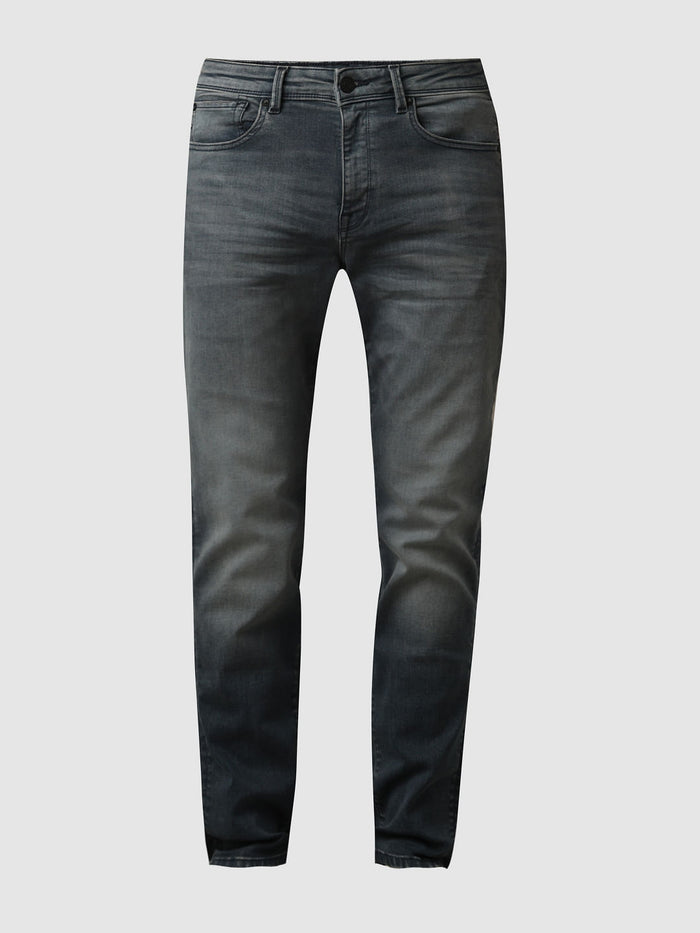 Dark Blue Mid Rise Scott Straight Fit Jeans