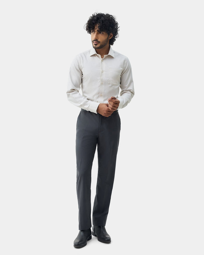 Dark Grey Solid Trouser - Tudor
