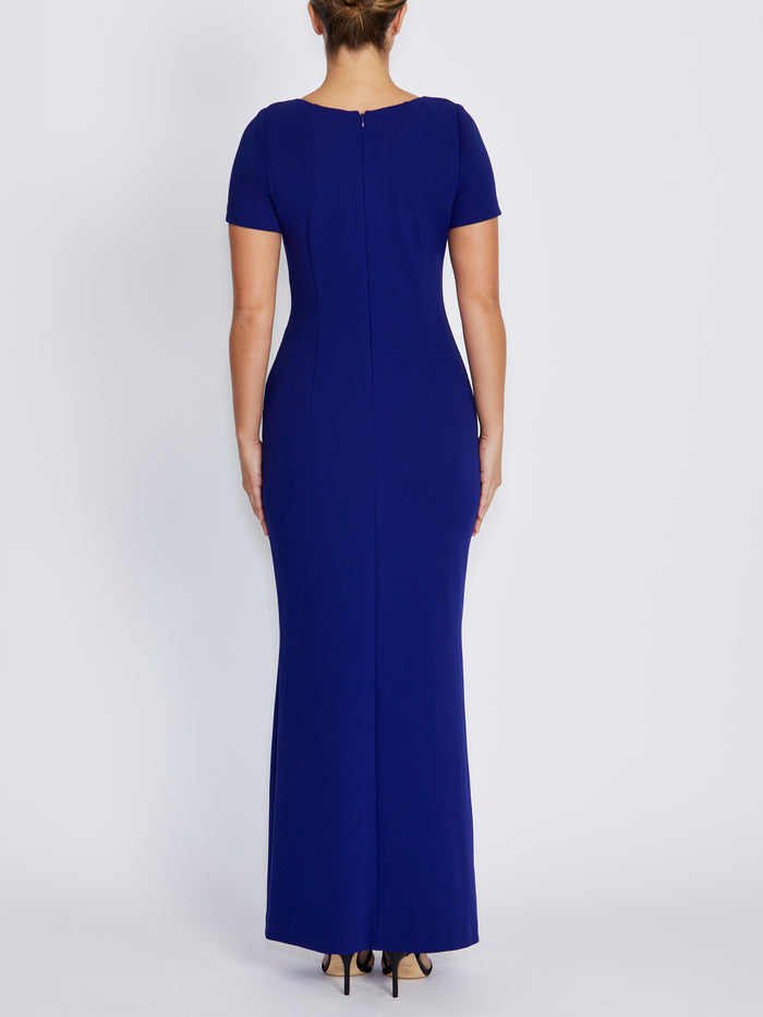Deanna Imperial Blue Stretch Crepe Gown