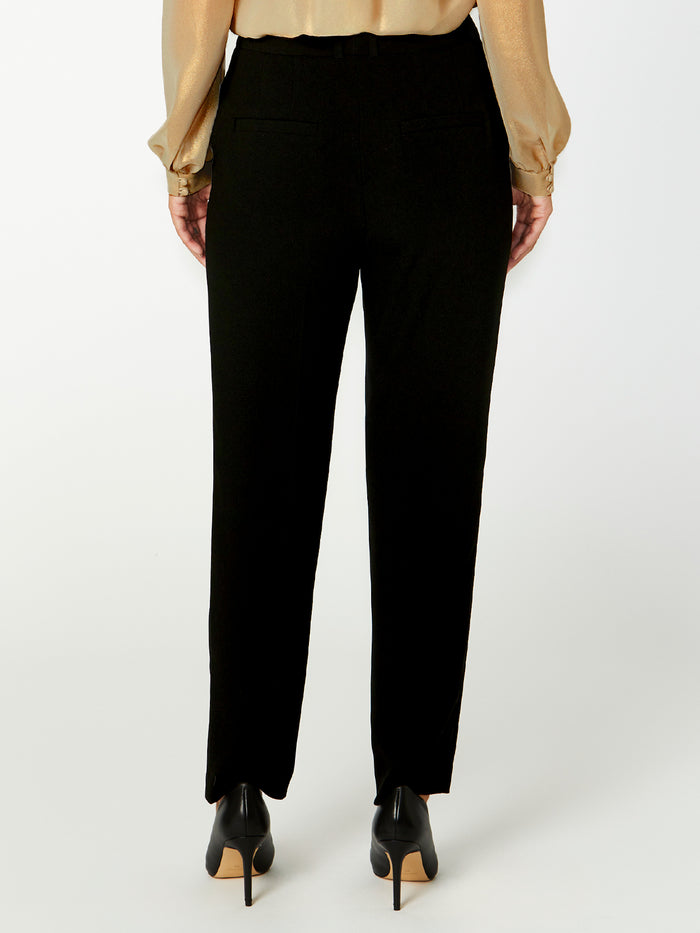 Women's Crepe Straight Leg Pant in Black | Dulce