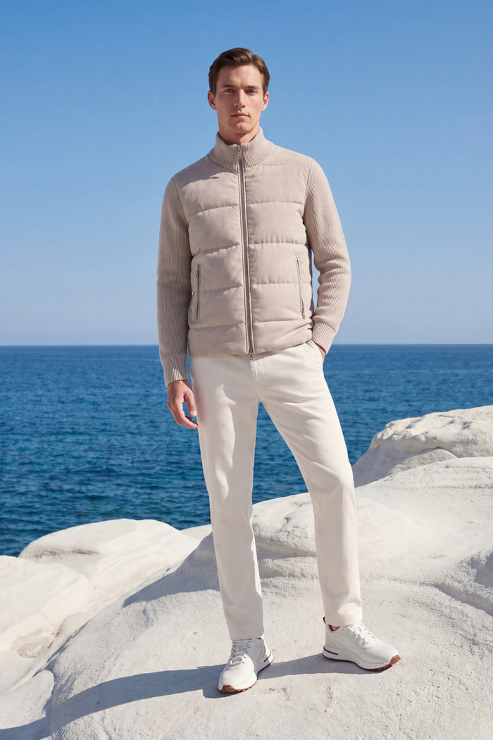Enea Quilted Knit Jacket Ivory