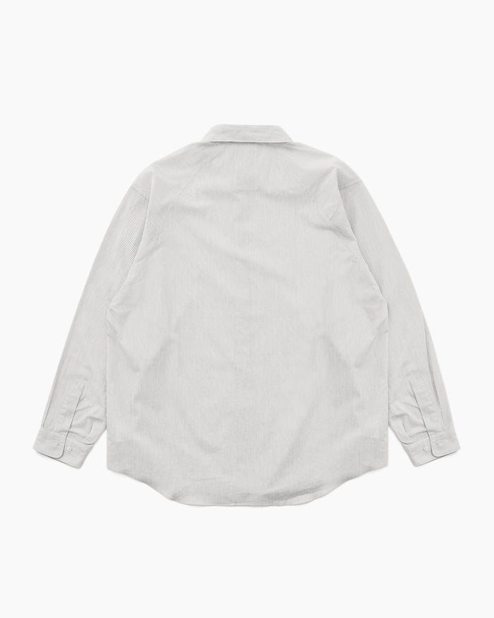 Fine Cotton Seersucker Striped Shirt Black