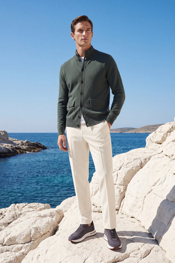 Giotto Cashmere Cardigan Forest