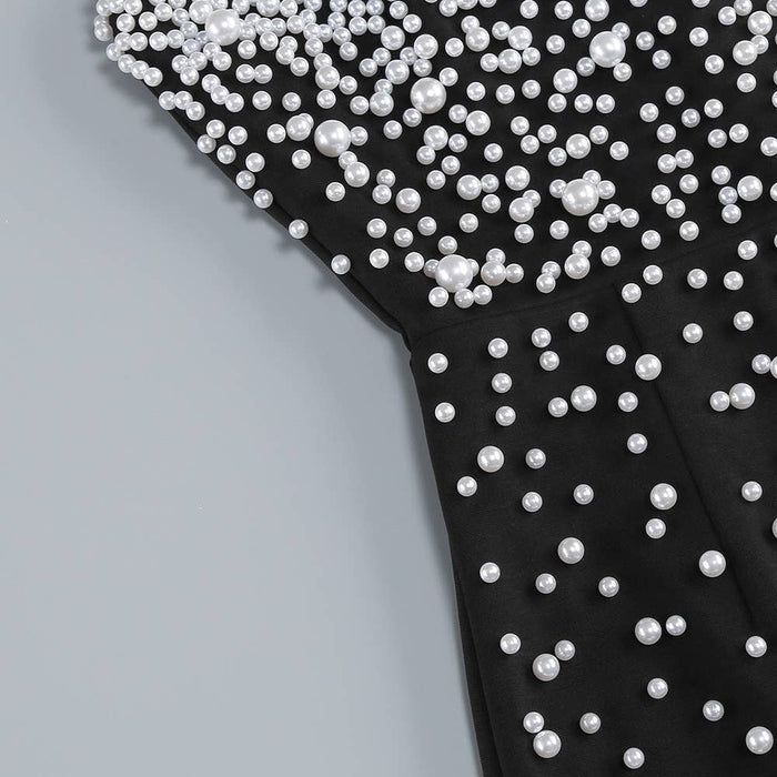 Glamorous Handmade Beaded Tube Top Slim Maxi Dress