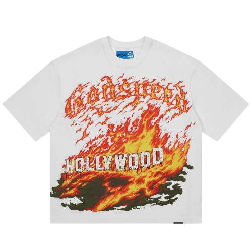 Godspeed- Hollywood Inferno II Tee - White - Clique Apparel