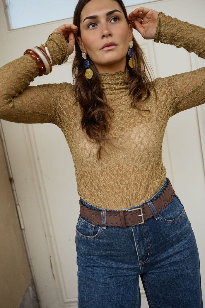 Gold and Blue Palo Earrings