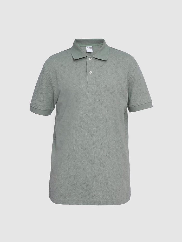 Green Jacquard Organic Cotton Polo