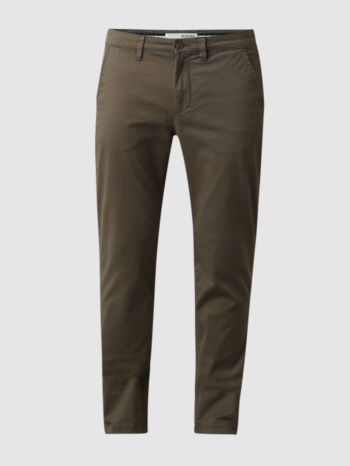 Green Mid Rise Slim Fit Chinos