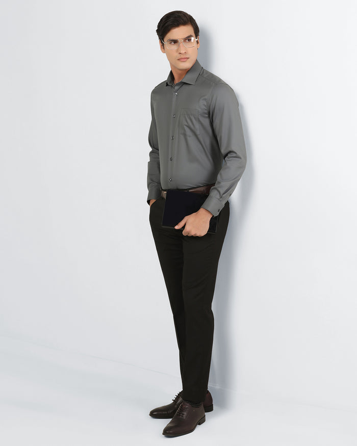 Grey Non Iron Textured Shirt - Erik