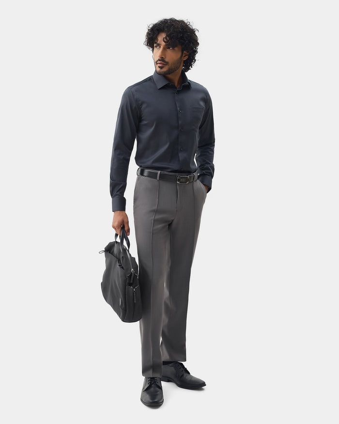 Grey Solid Trouser - Benjin