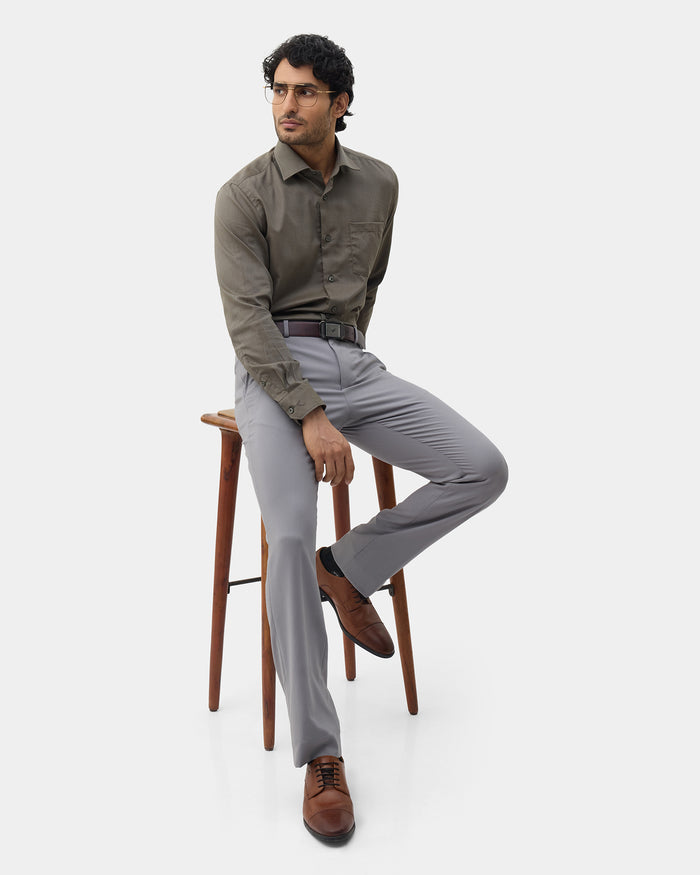 Grey Technowaist Textured Trouser - Girard