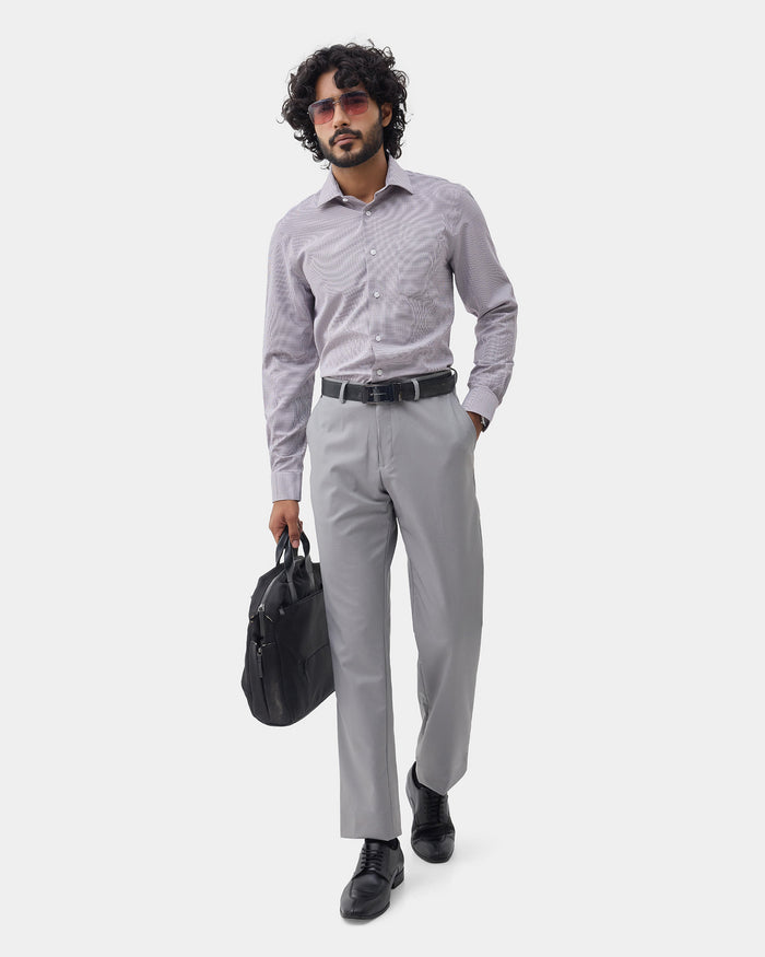Grey Textured Trouser - Credor