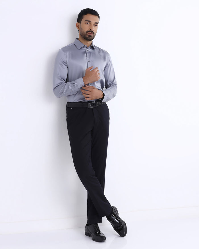 Greyish Blue Jacquard Shirt - Mario