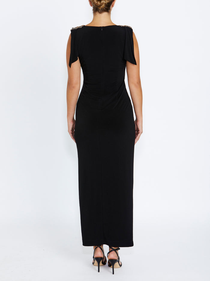 Hebe Black Jersey Gown