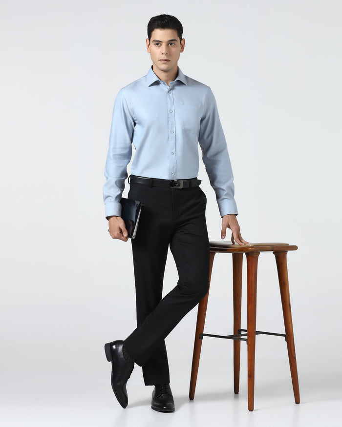 Ice Blue Non Iron Textured Shirt - Eliot