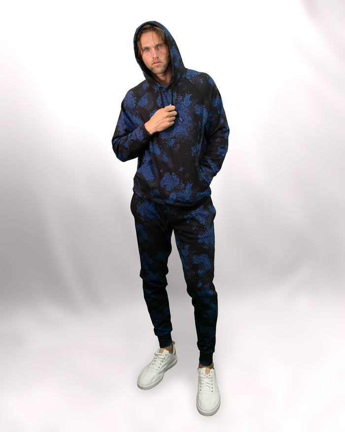 JAY CAMPANIA FLORAL JOGGER PANT - BLACK