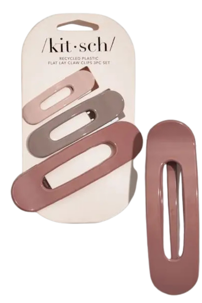 /kit·sch/ Ultra Glossy Flat Lay Claw Clip Set – Terracotta