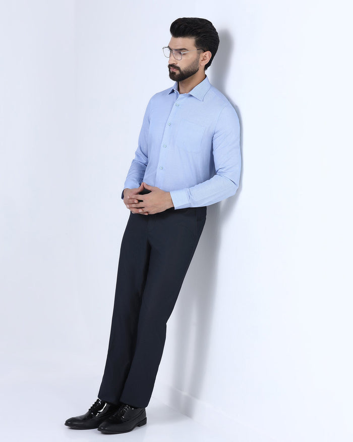 Light Blue Linen Stripe Shirt - Kyro