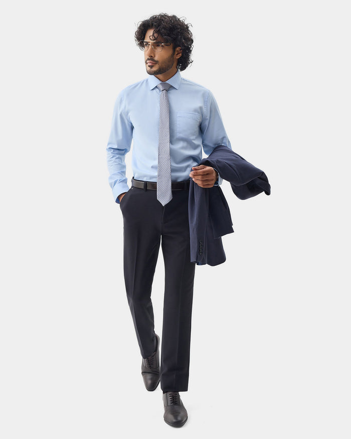 Light Blue Textured Shirt - Maky