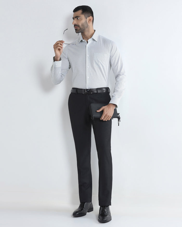 Light Blue Unwrinkle Printed Shirt - Everest