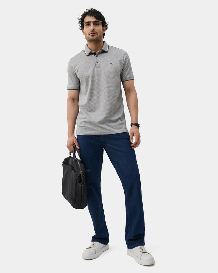 Light Grey Textured Polo - Bomi