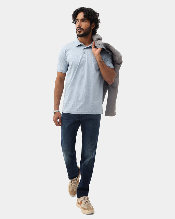 Light Luxe Blue Textured Polo - Lab