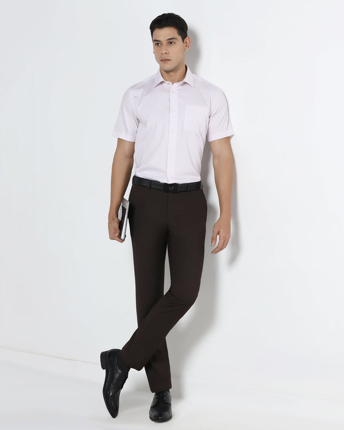 Light Pink Half Sleeve Printed Shirt - Cube