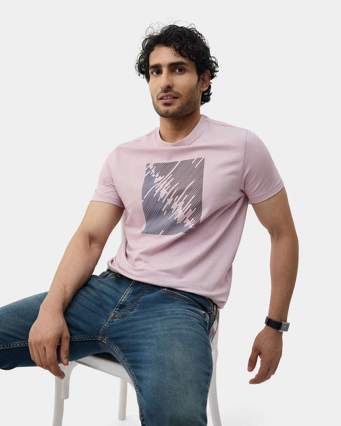 Lilac Crew Neck Printed T-Shirt - Megumi
