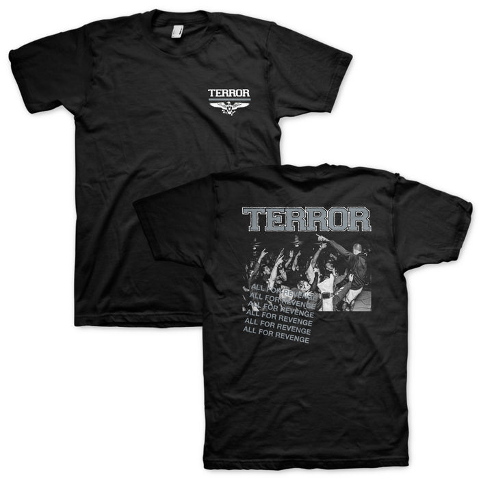 terror Live Revenge Black T-Shirt front and back