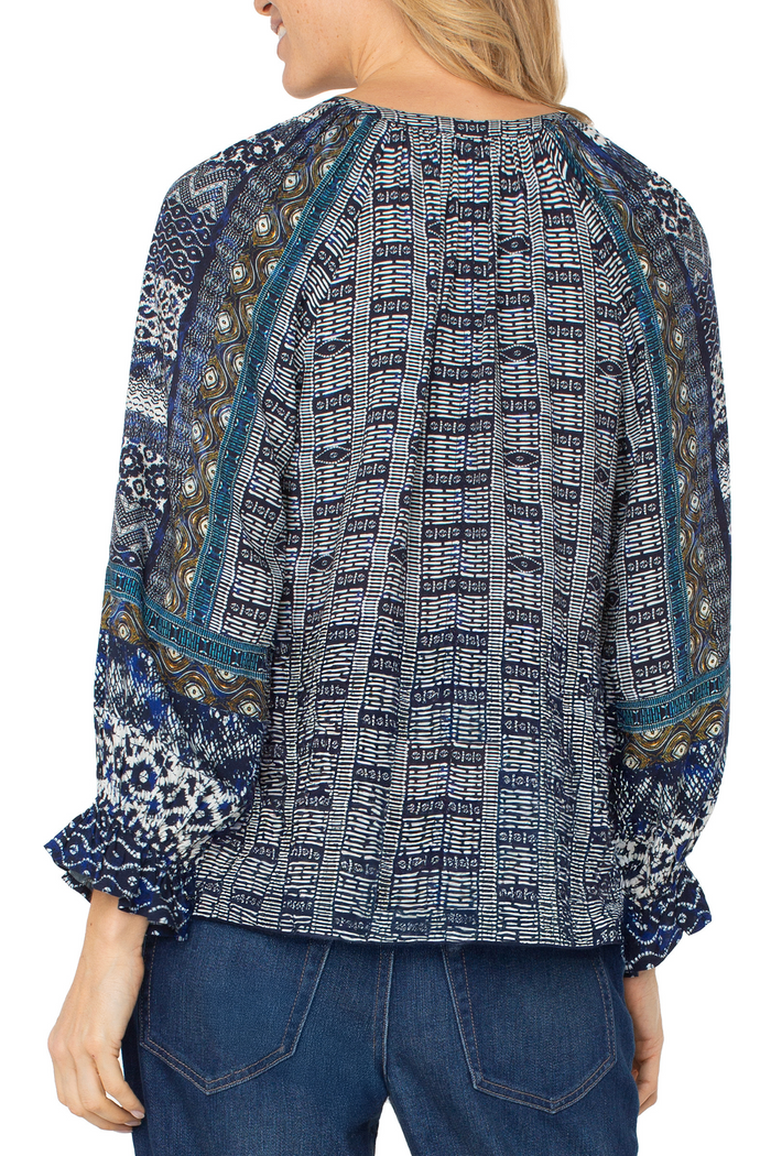 Liverpool The Indigo Mosaic Printed Top