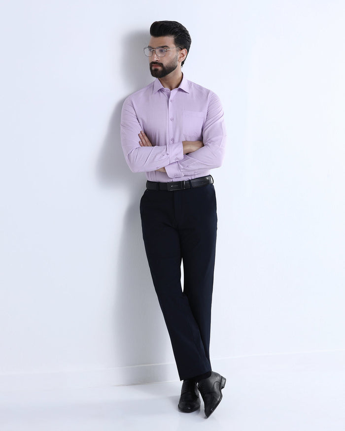 Mauve Linen Stripe Shirt - Kyro
