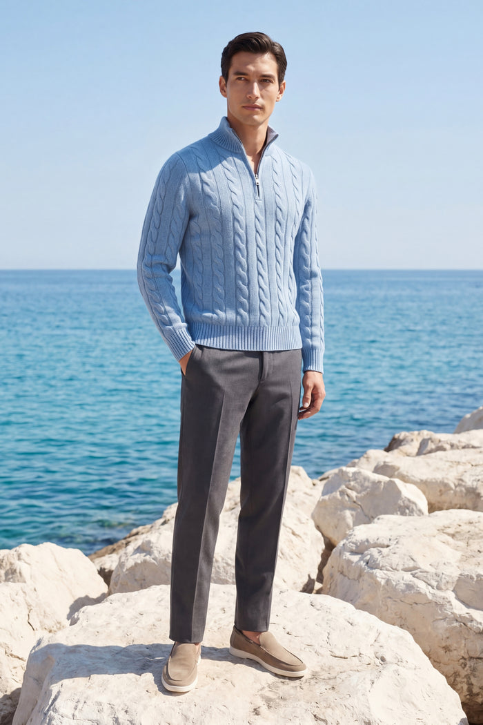 Medici Cable Knit Light Blue